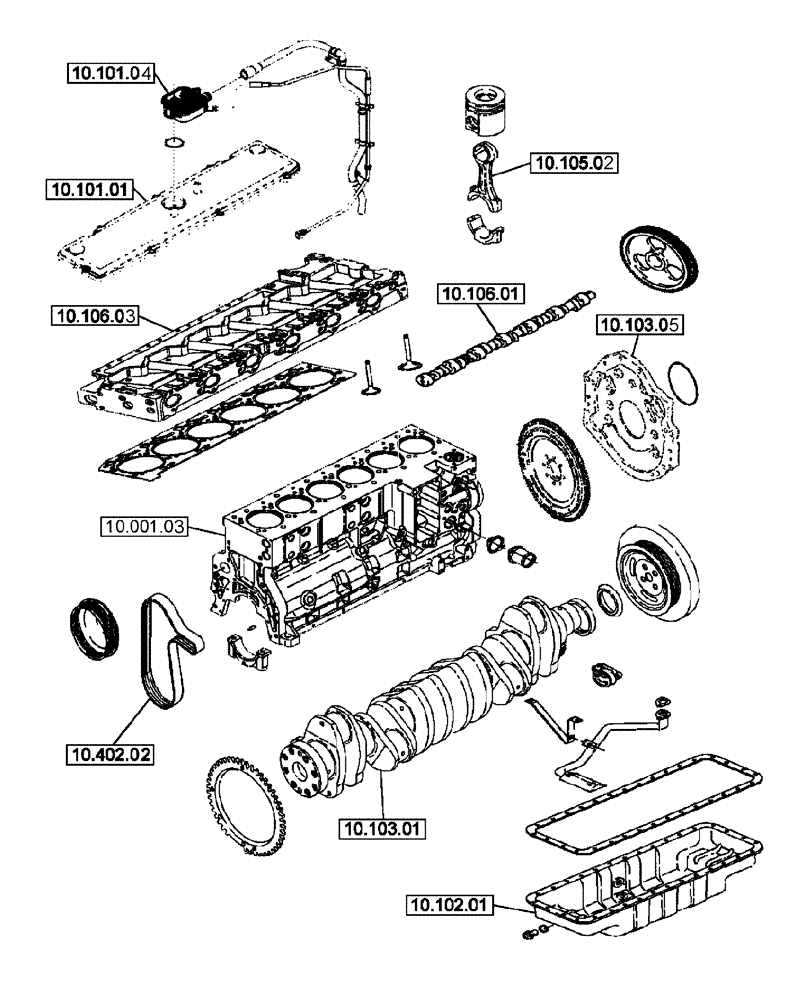 Схема запчастей Case IH 2577 - (10.000.00[01]) - SECTION INDEX - ENGINE (10) - ENGINE