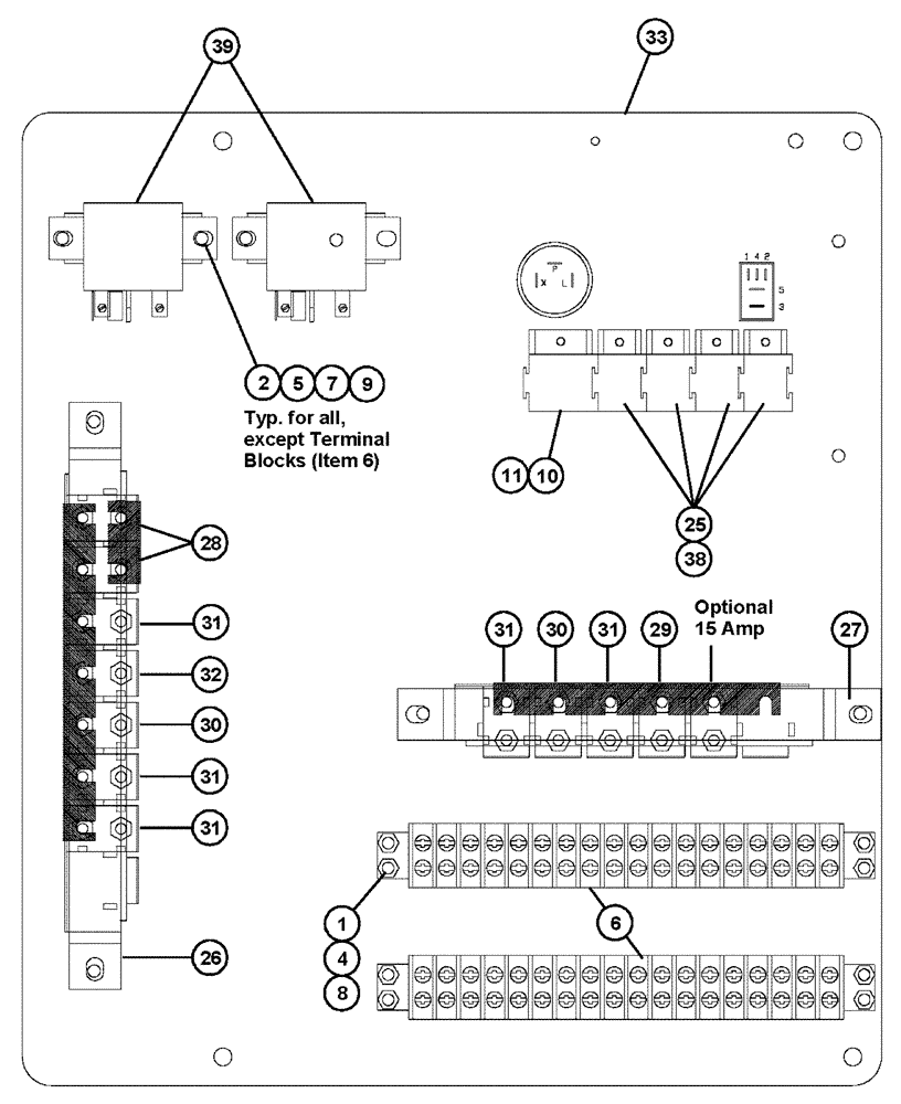 Схема запчастей Case IH 4300 - (08-002) - ELECTRICAL PANEL ASSEMBLY (06) - ELECTRICAL