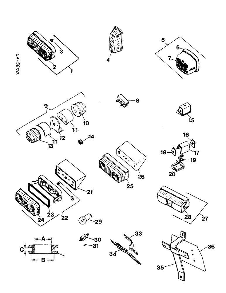 Схема запчастей Case IH 844S - (08-17) - FLASH LAMPS (06) - ELECTRICAL