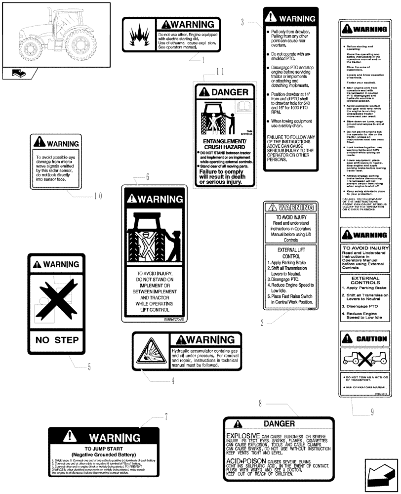 Схема запчастей Case IH PUMA 140 - (1.98.0/02[01]) - NORTH AMERICA VERSION - DECALS (VAR.330007-335007) (13) - DECALS