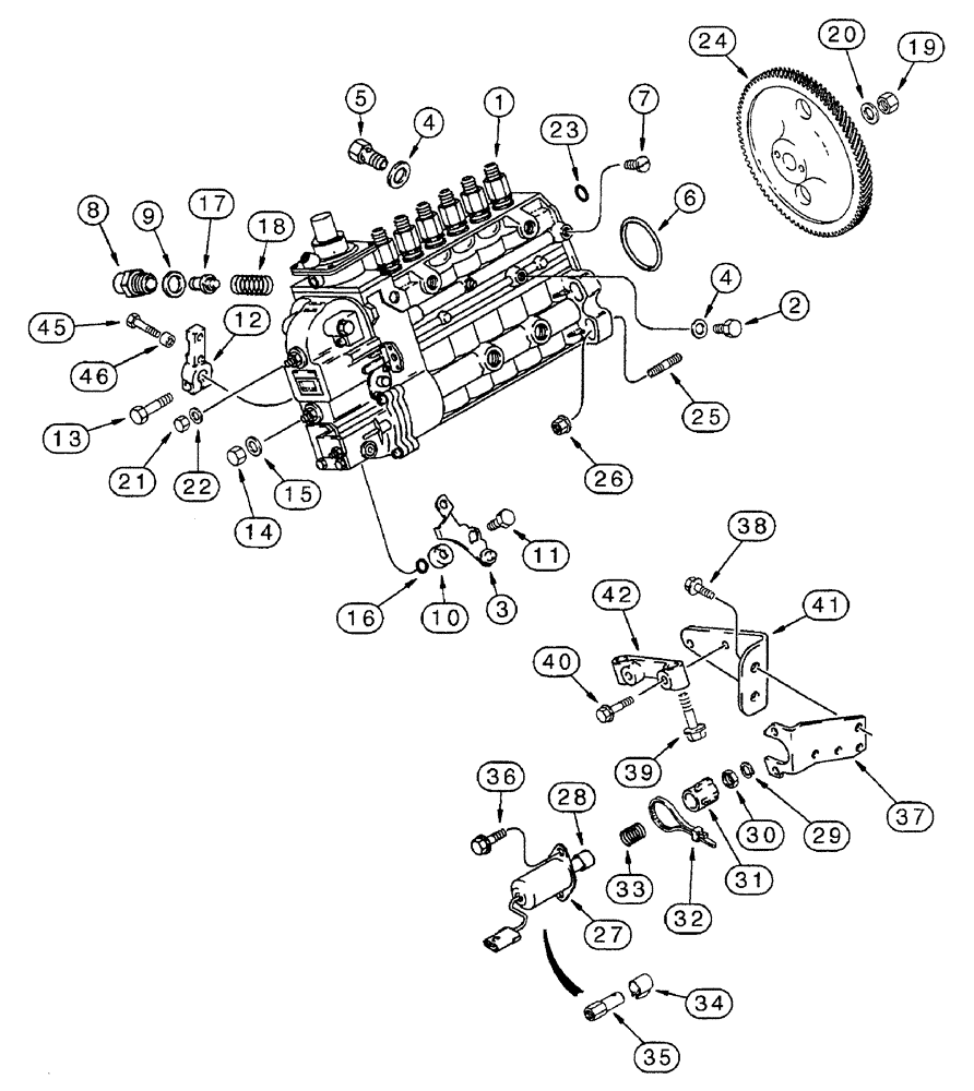Схема запчастей Case IH 7250 - (3-038) - FUEL INJECTION PUMP AND DRIVE, 6TA-830 ENGINE, PRIOR TO TRACTOR PIN JJA0064978 (03) - FUEL SYSTEM
