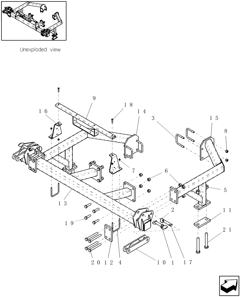 Схема запчастей Case IH 2230 - (39.110.23) - NFX INTERMEDIATE HITCH (39) - FRAMES AND BALLASTING