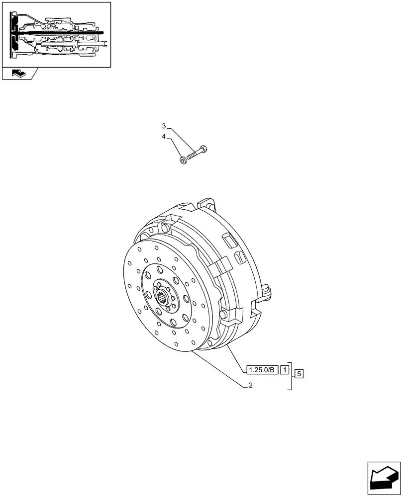Схема запчастей Case IH FARMALL 90 - (1.25.0[01A]) - CLUTCH - D6313 (03) - TRANSMISSION