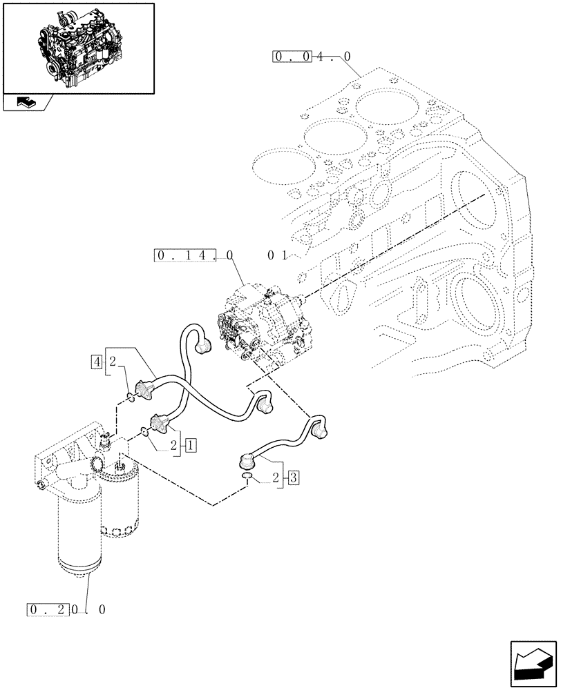 Схема запчастей Case IH PUMA 165 - (0.20.3) - PIPING FUEL (01) - ENGINE