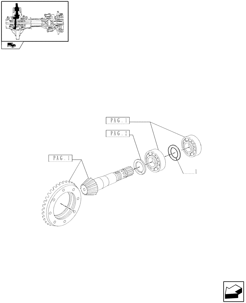 Схема запчастей Case IH PUMA 125 - (1.40. 0/06[03]) - (CL.3) FRONT AXLE WITH DOG CLUTCH LESS STEERING SENSOR - ADJUSTING SHIMS (04) - FRONT AXLE & STEERING