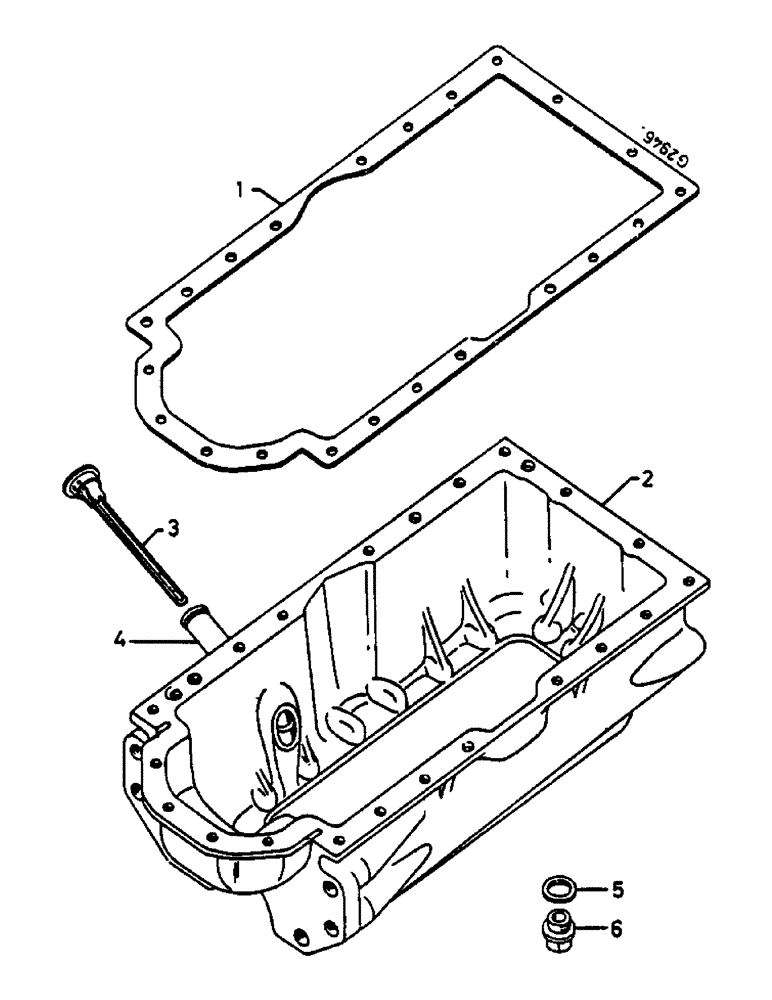 Схема запчастей Case IH 654 - (036) - OIL PAN (02) - ENGINE