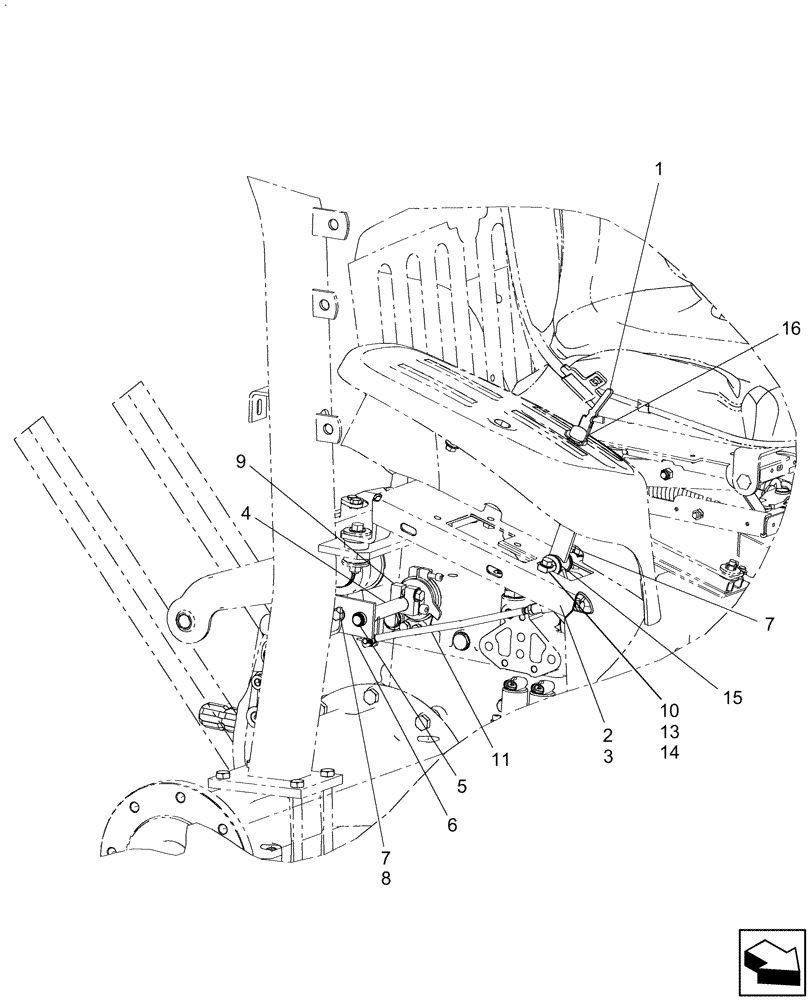 Схема запчастей Case IH FARMALL 50 - (03.52) - HPL LINKAGE (03) - TRANSMISSION