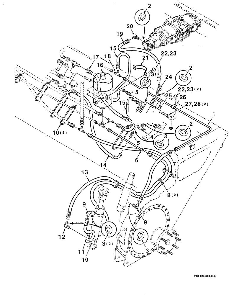Схема запчастей Case IH 8840 - (08-014) - HEADER HYDRAULIC LIFT ASSEMBLY (LEFT) (S.N. CFH0031001 THRU CFH0031465) (35) - HYDRAULIC SYSTEMS