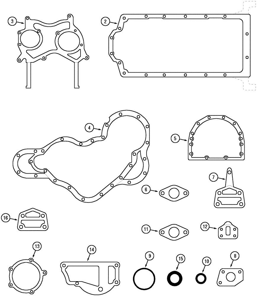 Схема запчастей Case IH CX70 - (02-50) - CYLINDER BLOCK GASKET KIT (02) - ENGINE