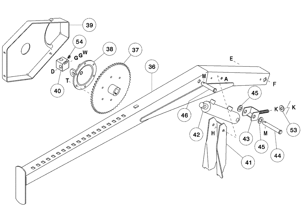 Схема запчастей Case IH 1052 - (09-24A) - SPLIT REEL SPECIAL COMPONENTS, CENTER REEL ARM, BAT REEL, PICK-UP REEL, 30.0 AND 36.0 FOOT HEADER (09) - CHASSIS