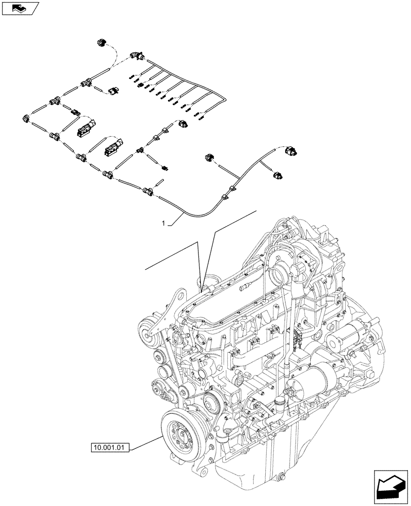 Схема запчастей Case IH F2CFE613C A011 - (55.100.05) - MOTOR ELECTRIC INSTALLATION (504385996) 