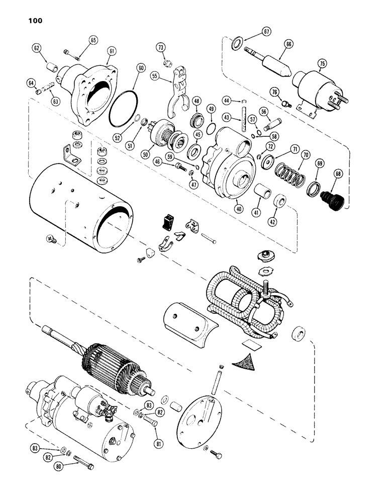 Схема запчастей Case IH 336BDT - (100) - STARTING MOTOR, 12 VOLT, F 