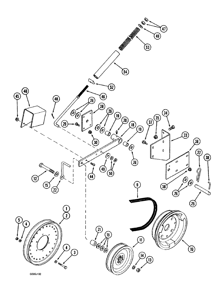 Схема запчастей Case IH 1682 - (9-150) - CLEANING UNIT BELT DRIVE (09) - CHASSIS ATTACHMENTS