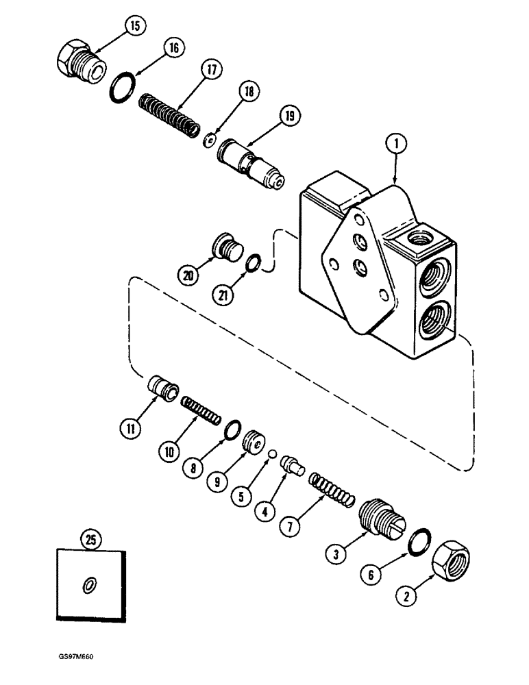 Схема запчастей Case IH 1660 - (8-072) - FLOW DIVIDER VALVE, P.I.N. JJC0103800 AND AFTER (07) - HYDRAULICS