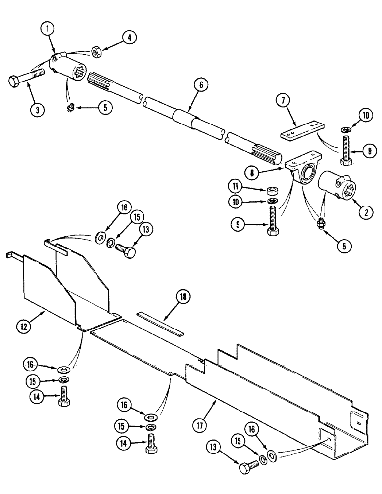 Схема запчастей Case IH 1594 - (5-146) - FRONT AXLE DRIVE SHAFT, MFD TRACTORS, P.I.N. 11221501 AND AFTER (05) - STEERING