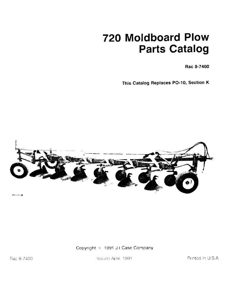 Схема запчастей Case IH 720 - (1-01) - 720 MOLDBOARD PLOW PARTS CATALOG (00) - PICTORIAL INDEX