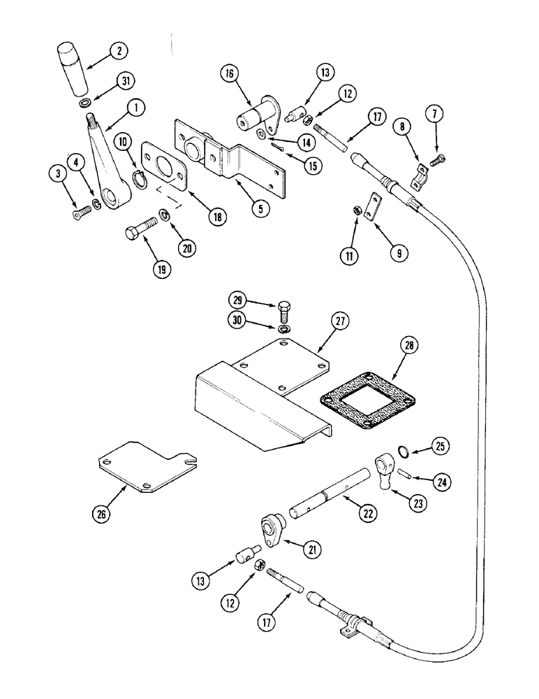 Схема запчастей Case IH 1394 - (6-222) - POWER SHIFT SELECTOR LEVER (06) - POWER TRAIN