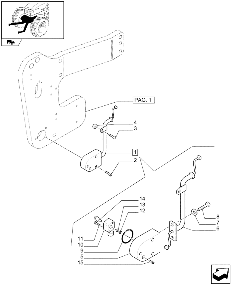 Схема запчастей Case IH PUMA 140 - (1.81.9/02[04]) - NOT INTEGRATED FRONT HPL WITH 6 SPLINES PTO - POTENTIOMENTER AND BREAKDOWN - C6335 (VAR.330813) (07) - HYDRAULIC SYSTEM