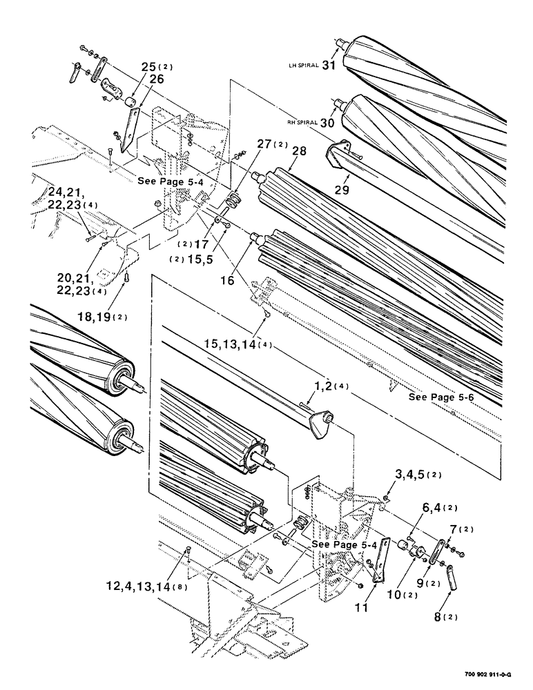 Схема запчастей Case IH 8350 - (5-02) - HAY CONDITIONER ASSEMBLY (09) - CHASSIS