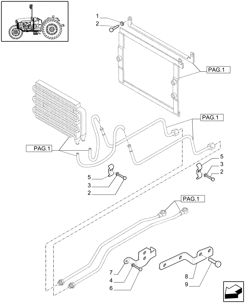 Схема запчастей Case IH JX1075C - (1.27.7/02[02]) - (VAR.270) DUAL COMM. (2 SPS) 32X16 (30KM/H) W/HEAT EXCH. AND ADJ. COLUMN - BRACKETS AND COLLARS (03) - TRANSMISSION