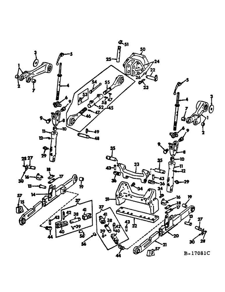 Схема запчастей Case IH 1466 - (09-13) - FRAME, THREE POINT HITCH, 1066, 1466 AND 1468 TRACTORS WITH DRAFT CONTROL AND DRAFT SENSING (12) - FRAME