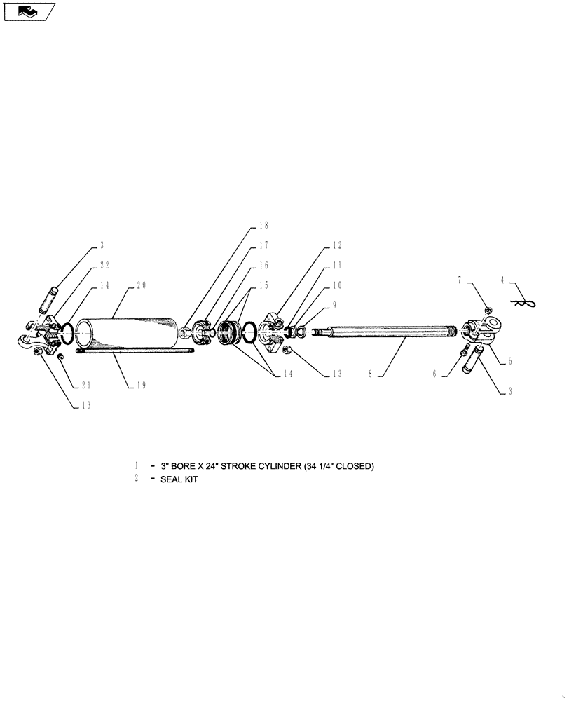 Схема запчастей Case IH COULTER CHAMP - (35.100.03) - HYDRAULIC CYLINDER - 3" X 24" (35) - HYDRAULIC SYSTEMS