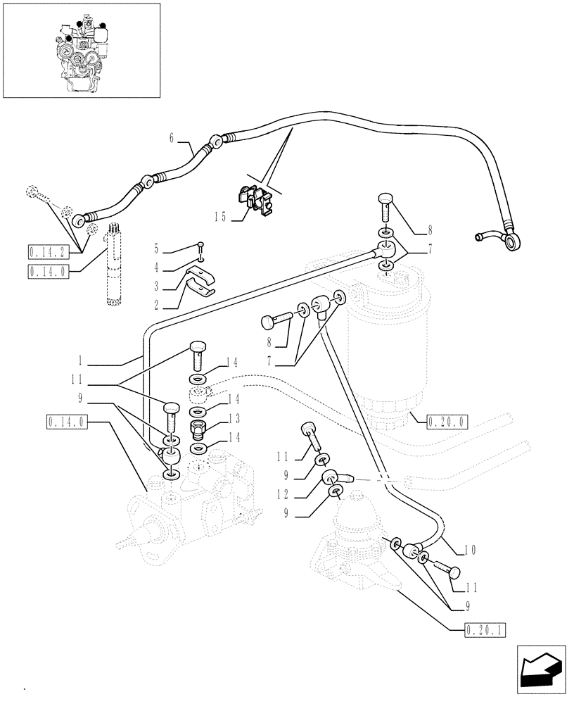 Схема запчастей Case IH JX70 - (0.20.3/01) - FUEL SYSTEM (01) - ENGINE