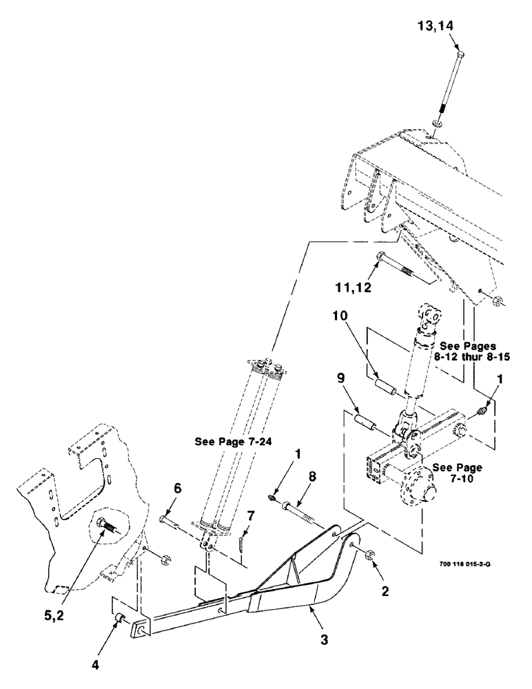 Схема запчастей Case IH 8340 - (7-22) - FLOTATION HEADER ASSEMBLY, RIGHT (58) - ATTACHMENTS/HEADERS