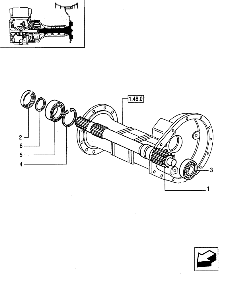 Схема запчастей Case IH JX95 - (1.48.1/02[01]) - VAR - 449 - SIDE REDUCTION GEARS - BOXES AND HALF AXLES (05) - REAR AXLE