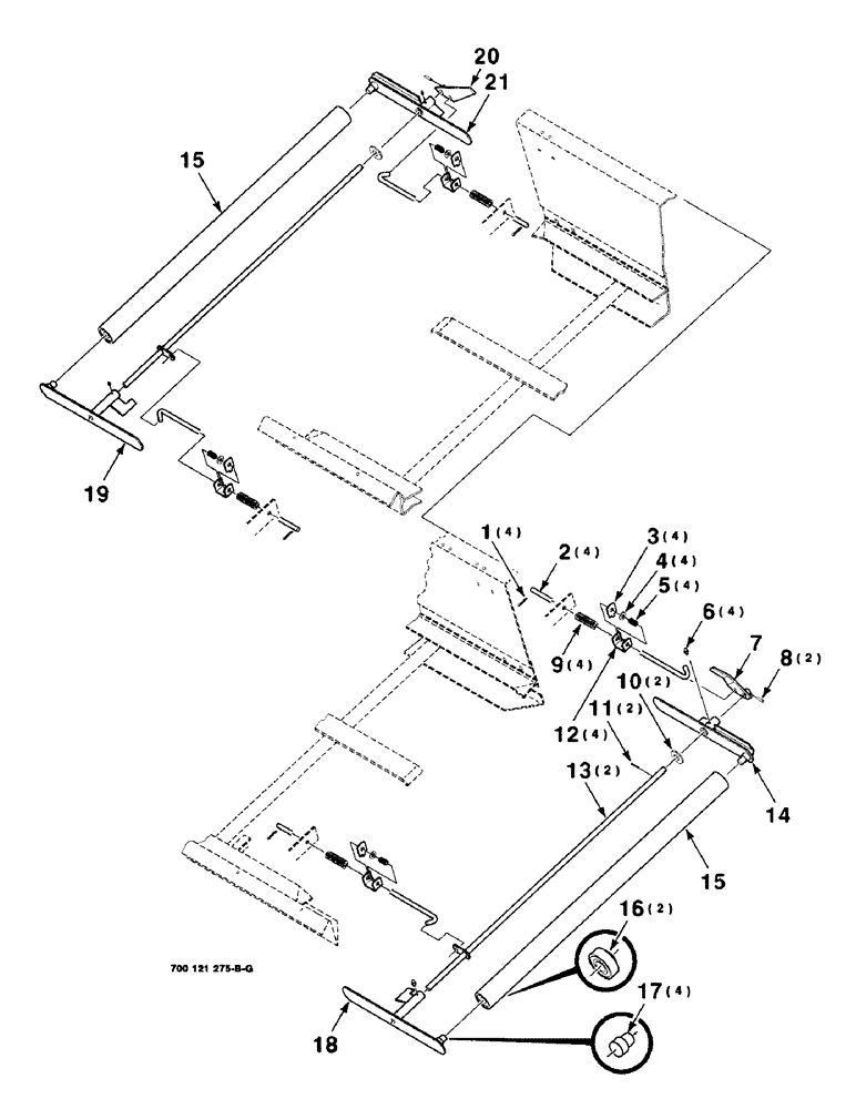 Схема запчастей Case IH 8820 - (6-12) - DRAPER ROLLER ASSEMBLY, OUTER, ALL HEADER LENGTHS, SERIAL NUMBER CFH0050001 THRU CFH050871 (09) - CHASSIS