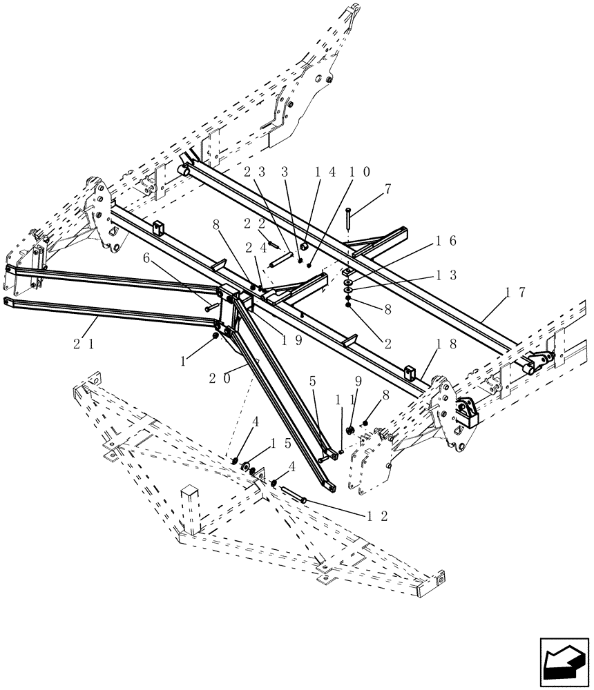 Схема запчастей Case IH 400 - (39.100.01) - FRONT BAR, CENTER SECTION (39) - FRAMES AND BALLASTING