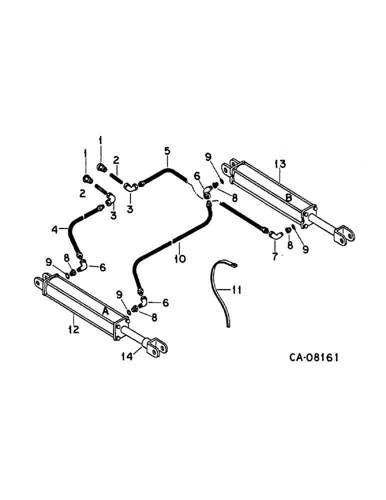 Схема запчастей Case IH 365 - (D-26) - HYDRAULIC CYLINDERS AND CONNECTORS DEPTH CONTROL, NON FOLD (08) - HYDRAULICS
