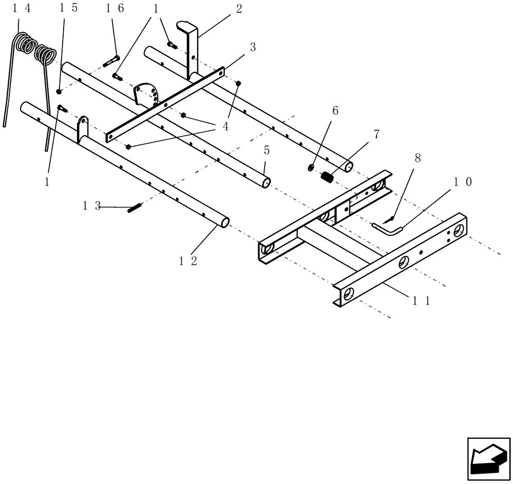Схема запчастей Case IH 600 - (75.200.22) - 3 BAR MOUNTED HARROWS WITH SPRING LOADED ANGLE LOCK 46" AND 6 WIDTHS (75) - SOIL PREPARATION