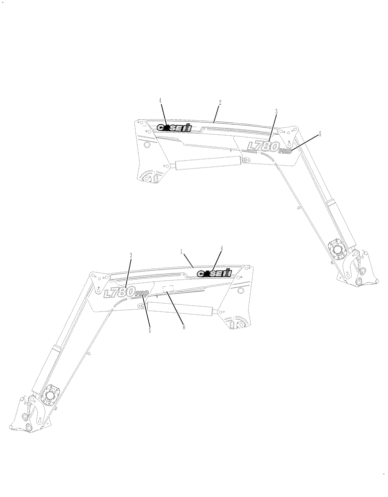 Схема запчастей Case IH LX780 - (90.108.AB[25]) - MODEL DECAL, PRO (90) - PLATFORM, CAB, BODYWORK AND DECALS
