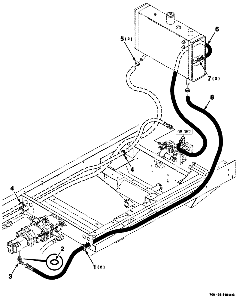 Схема запчастей Case IH 8880HP - (08-024) - HYDRAULIC RESERVOIR HOSE ASSEMBLIES (35) - HYDRAULIC SYSTEMS