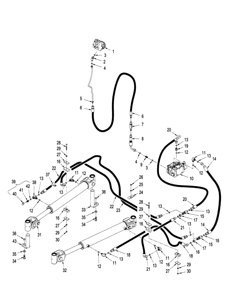 Схема запчастей Case IH STX430 - (05-09) - ACCUGUIDE - HYDRAULIC, STEERING (05) - STEERING