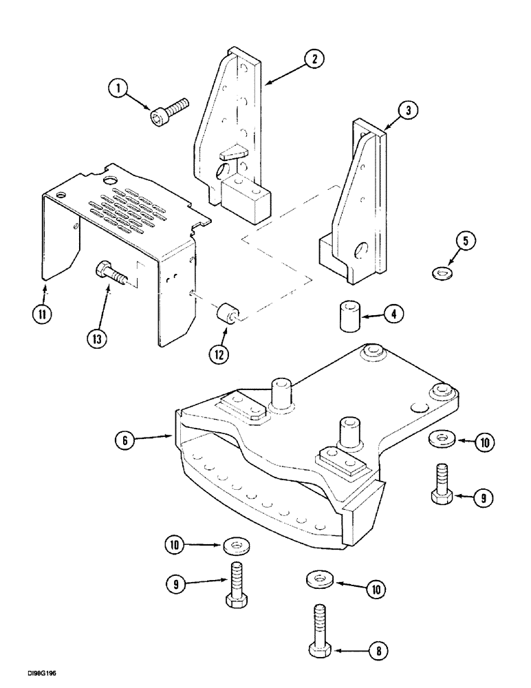 Схема запчастей Case IH 5150 - (9G-042) - HITCH - SWINGING DRAWBAR SUPPORTS (09) - CHASSIS/ATTACHMENTS