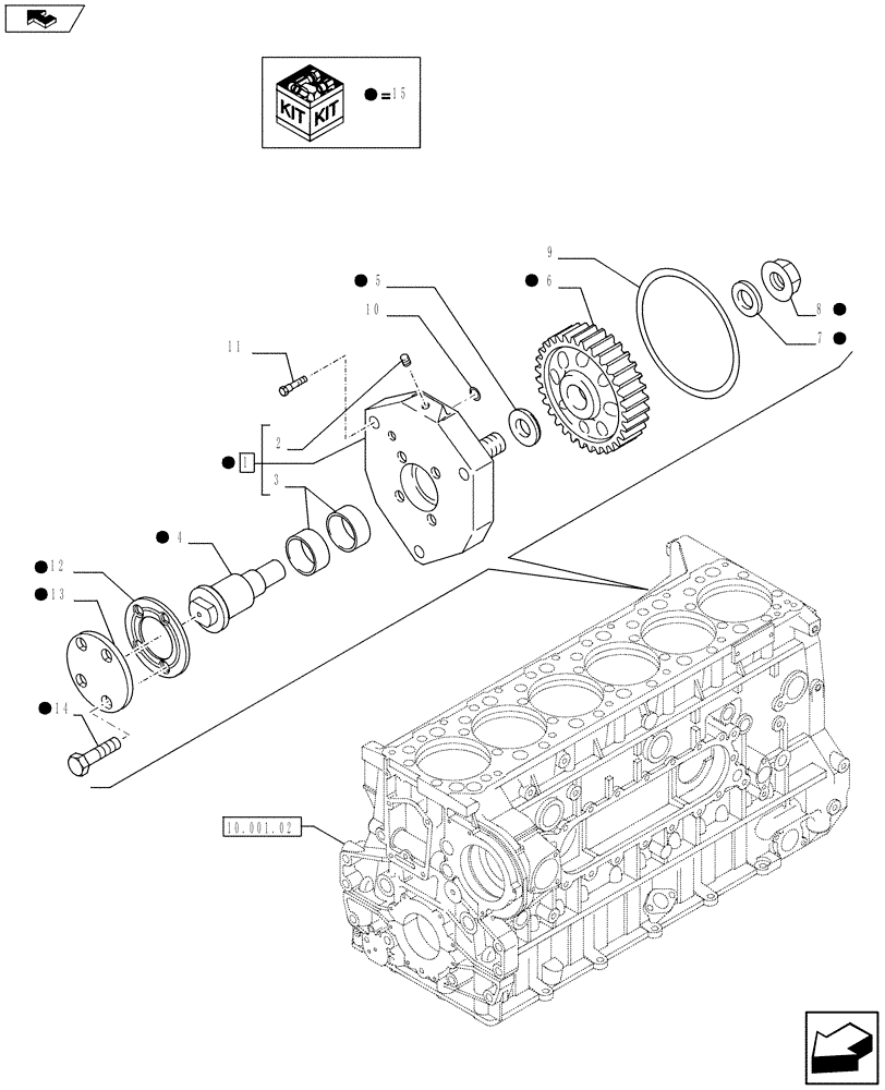 Схема запчастей Case IH 8120 - (10.114.02) - DRIVE, AUXILIARY ENGINE, COVER, GEAR, MY11 8120 (10) - ENGINE