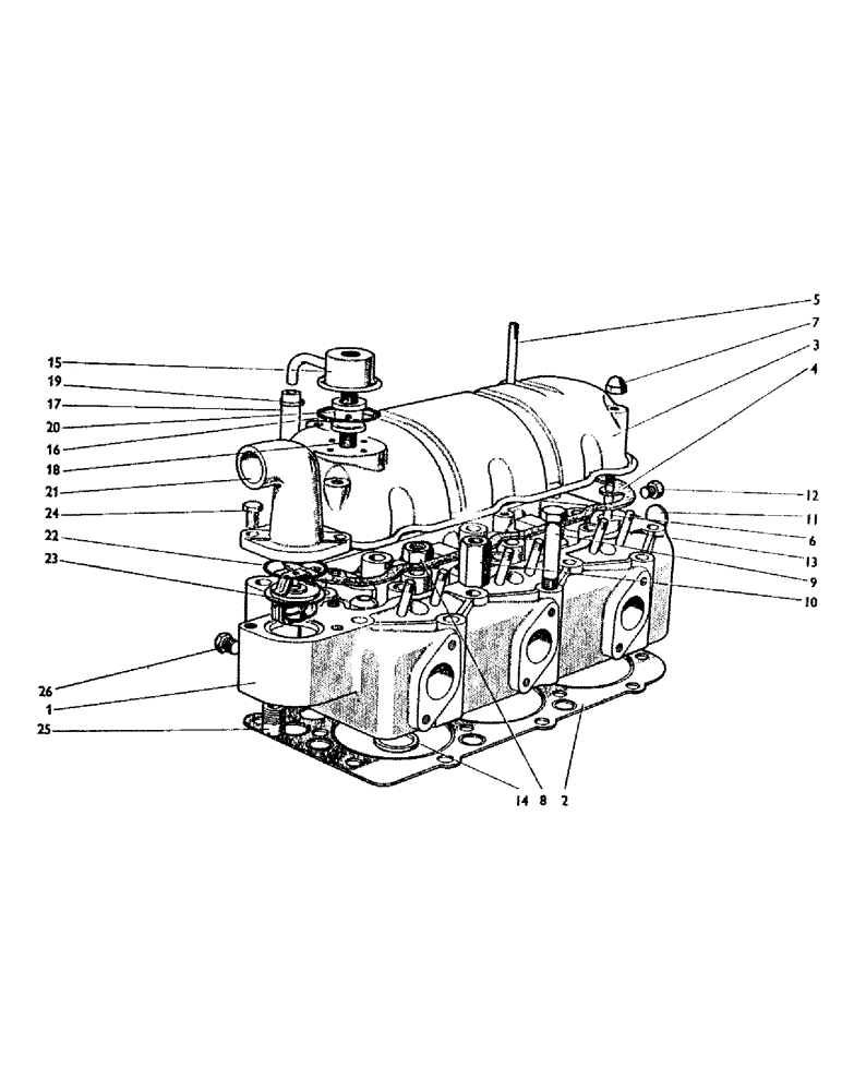 Схема запчастей Case IH 780 - (010) - CYLINDER HEAD (01) - ENGINE