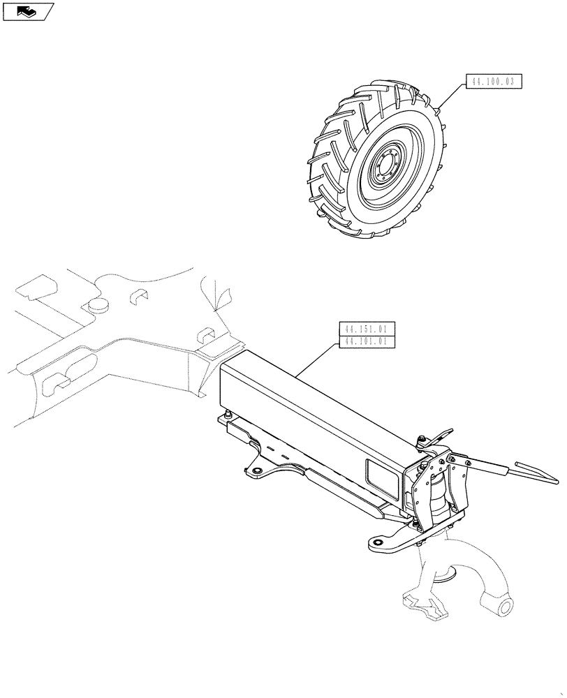 Схема запчастей Case IH 4430 - (00.000.44) - PICTORIAL INDEX - AXLE AND WHEELS (00) - GENERAL & PICTORIAL INDEX