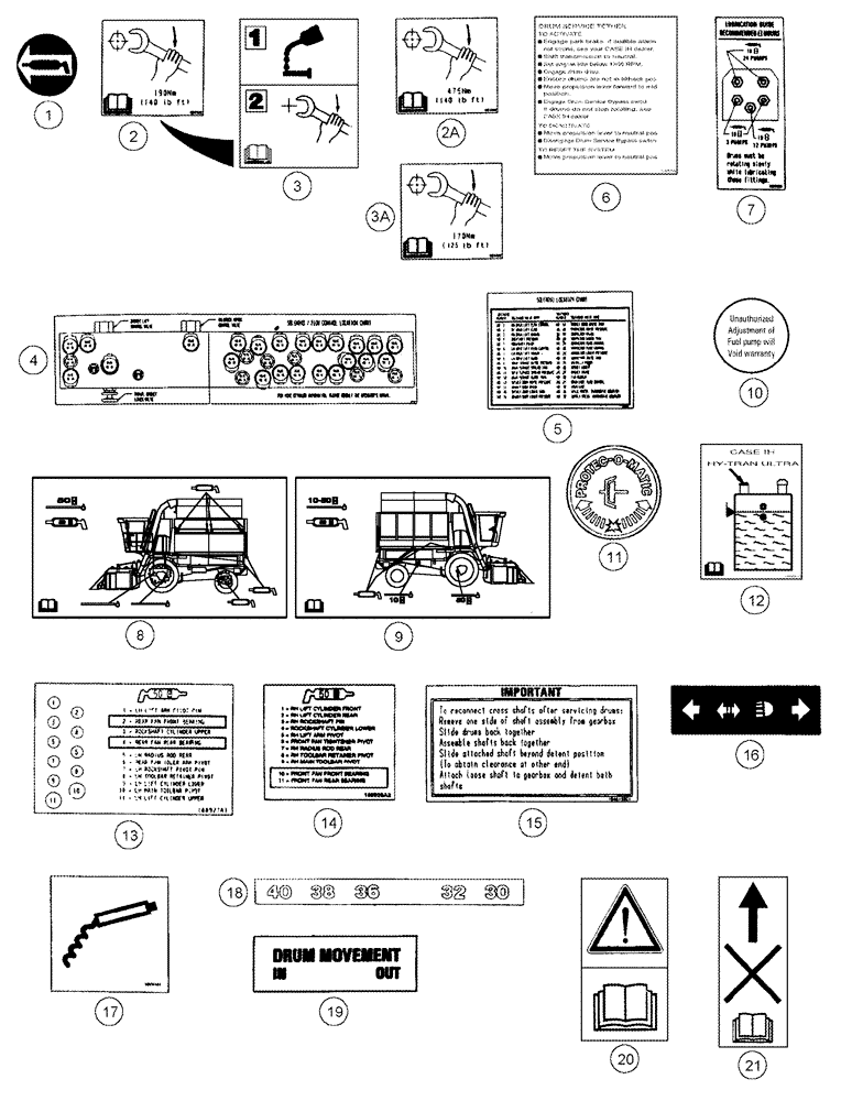 Схема запчастей Case IH 2555 - (09F-22) - DECALS - GENERAL INSTRUCTIONS (12) - CHASSIS