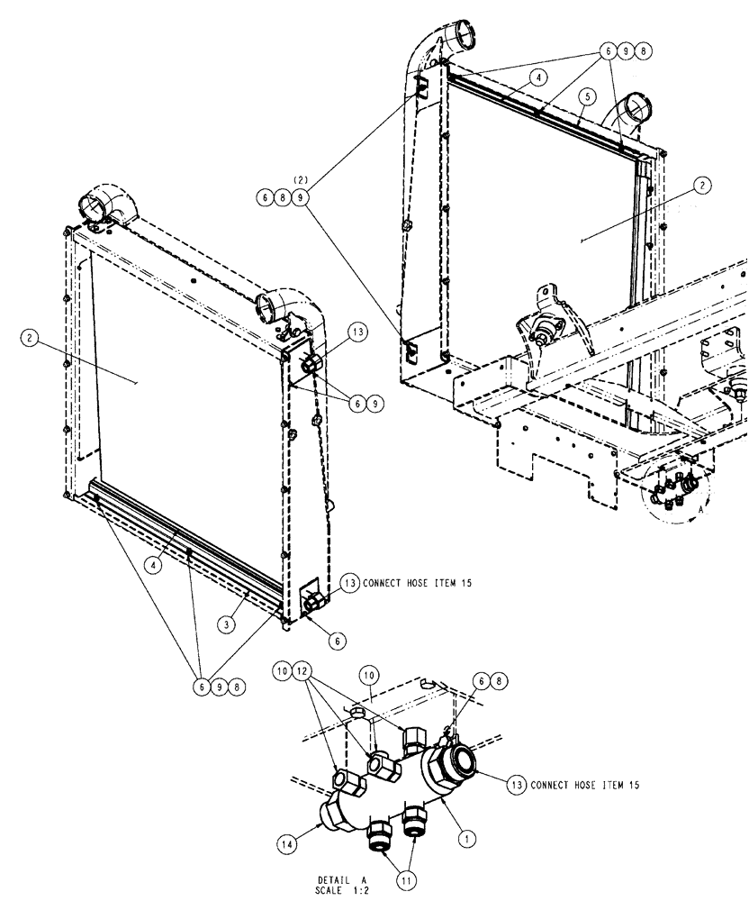 Схема запчастей Case IH SPX4410 - (06-009) - OIL COOLER/MANIFOLD GROUP Hydraulic Plumbing