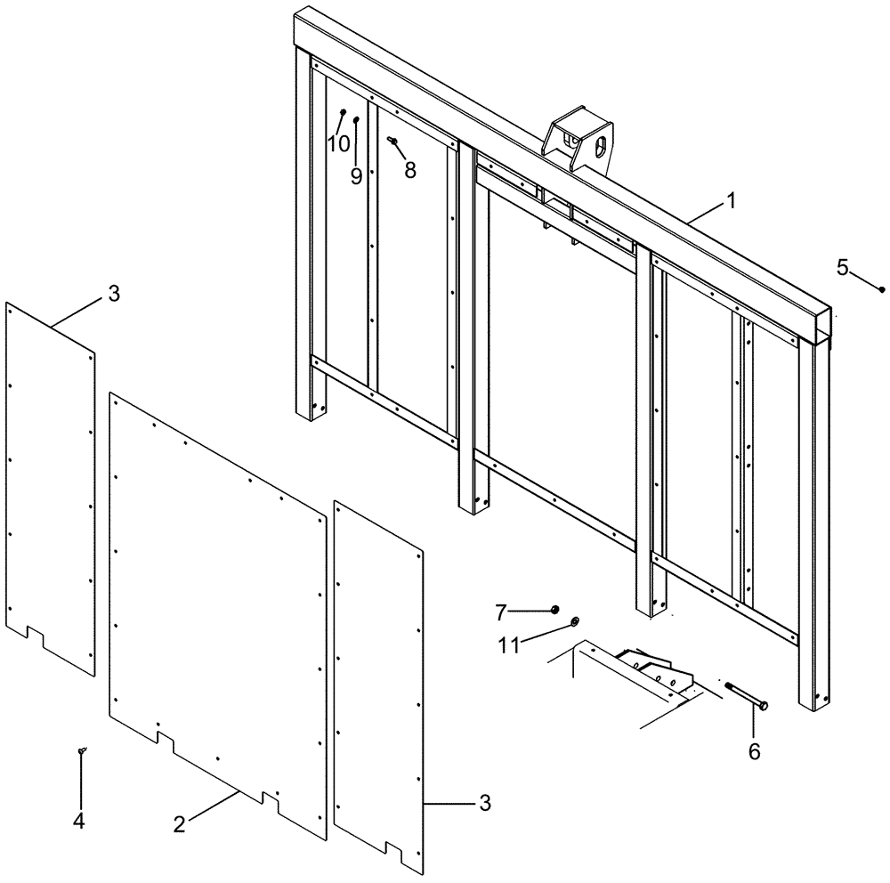 Схема запчастей Case IH 625 - (80.200.12) - MODULE, FRONT WALL (80) - CROP STORAGE/UNLOADING