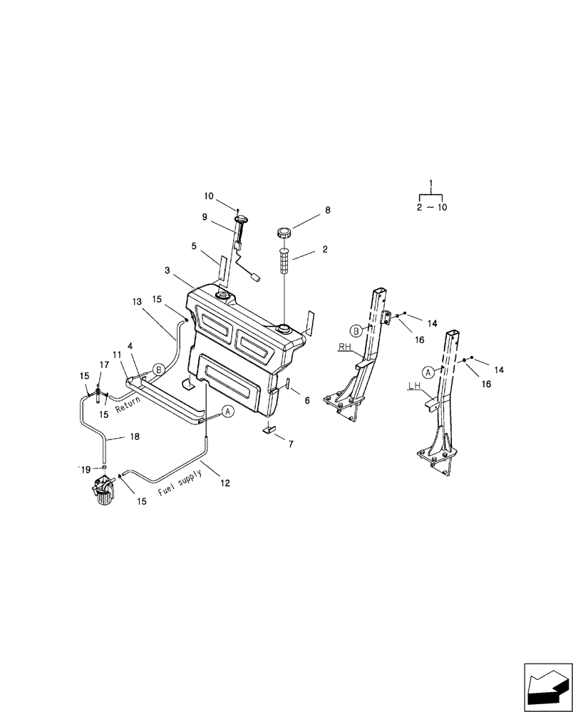 Схема запчастей Case IH FARMALL 30B - (10.216.01) - FUEL TANK (10) - ENGINE