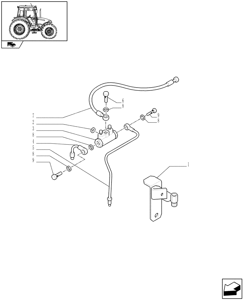 Схема запчастей Case IH FARMALL 90 - (1.68.5[01A]) - FRONT AXLE WITH FRONT BRAKE (30KM/H) - VALVE - D6858 (VAR.335324-743907) (04) - FRONT AXLE & STEERING
