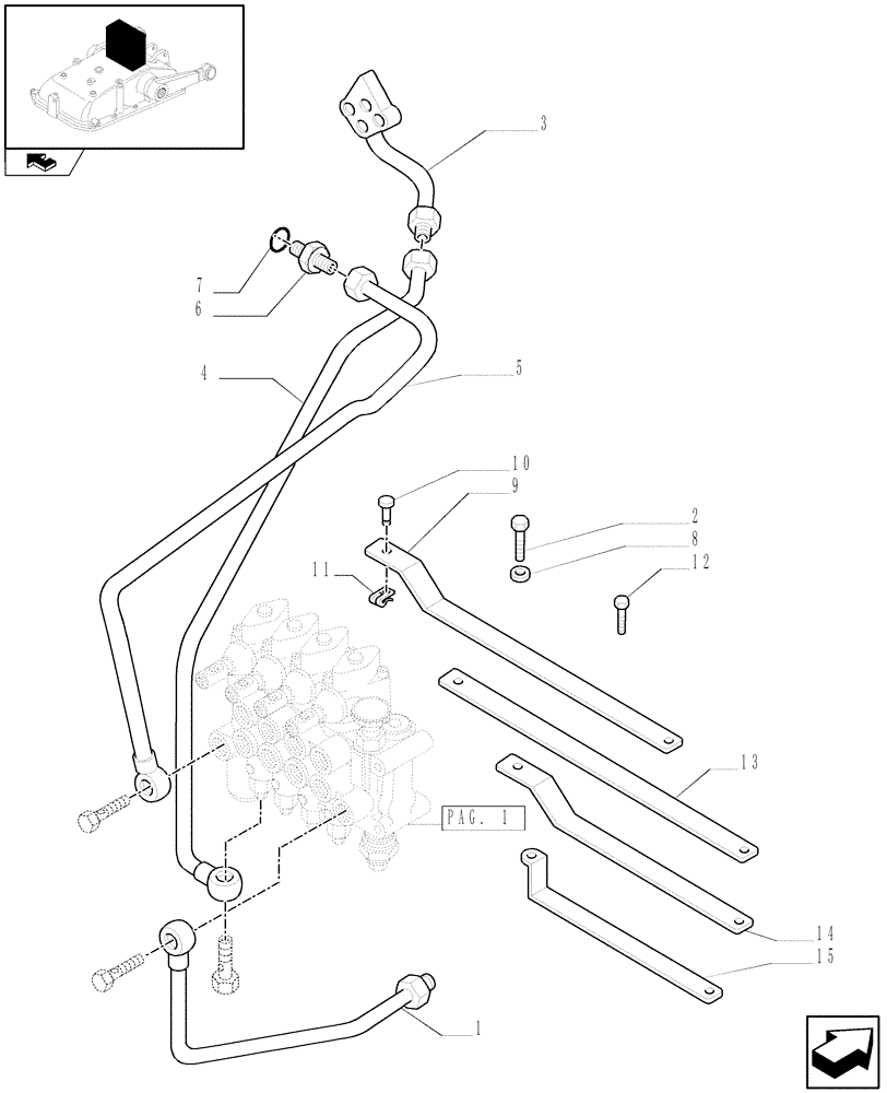 Схема запчастей Case IH FARMALL 95 - (1.82.7/03[02]) - 4 CONTROL VALVES - PIPES (VAR.335086) (07) - HYDRAULIC SYSTEM