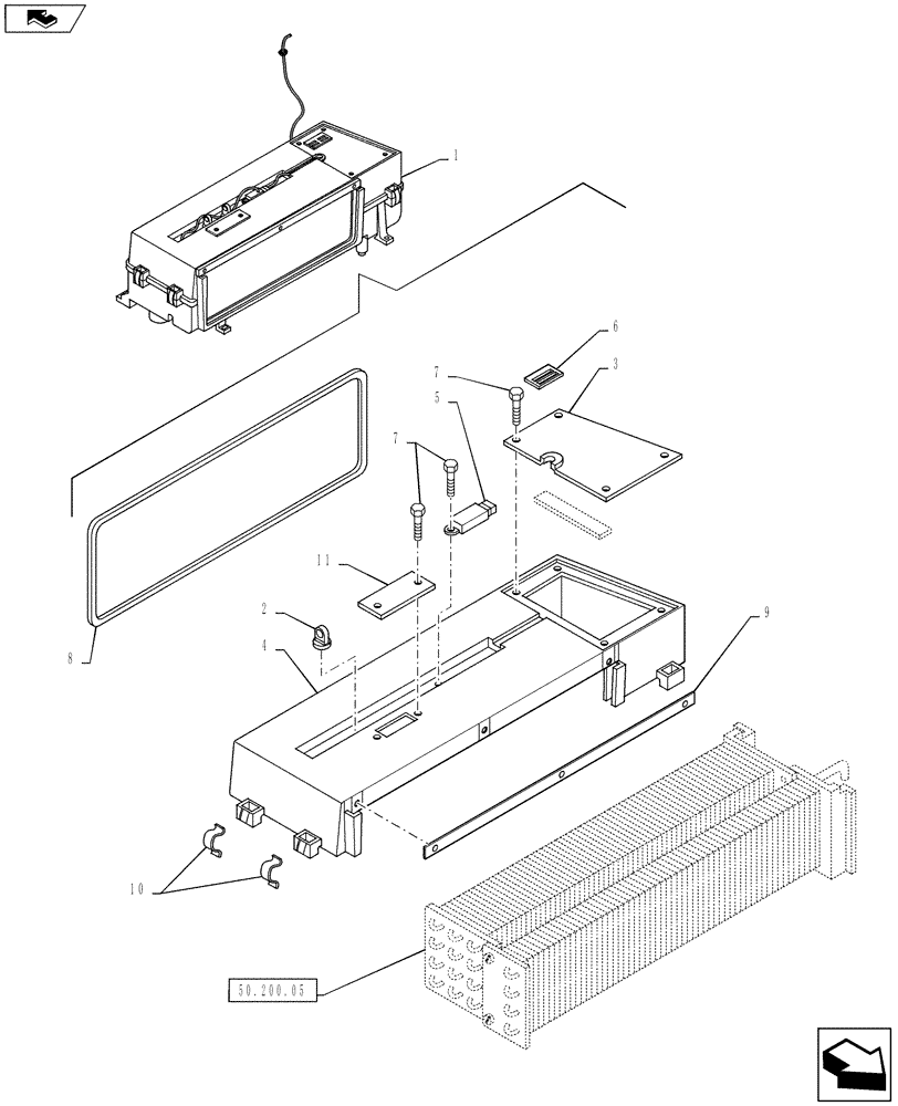 Схема запчастей Case IH PUMA 145 - (50.200.07[01]) - STANDARD AIR CONDITIONING - AIR CONDITIONER - BREAKDOWN - C9027 (50) - CAB CLIMATE CONTROL
