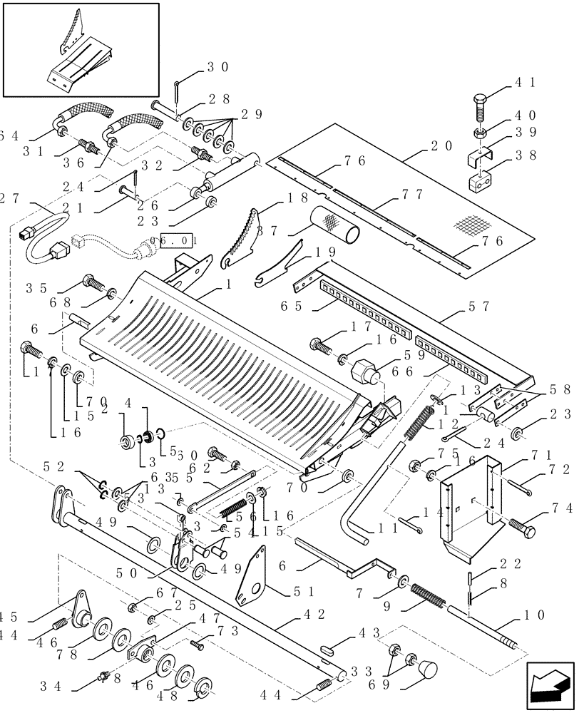Схема запчастей Case IH LBX421R - (13.19[01]) - KNIFE DRAWER (13) - FEEDER