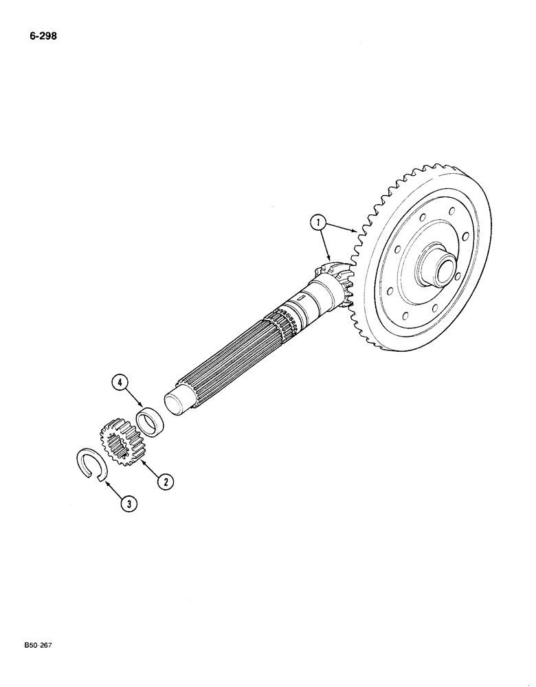 Схема запчастей Case IH 585 - (6-298) - BEVEL GEAR MAIN SHAFT, 4 WHEEL DRIVE, PRIOR TO P.I.N. 18001 (06) - POWER TRAIN