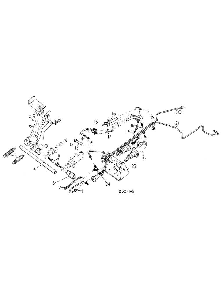 Схема запчастей Case IH 884 - (04-01) - BRAKE CYLINDER AND CONNECTIONS, SERIAL NO. 1028 AND BELOW (5.1) - BRAKES